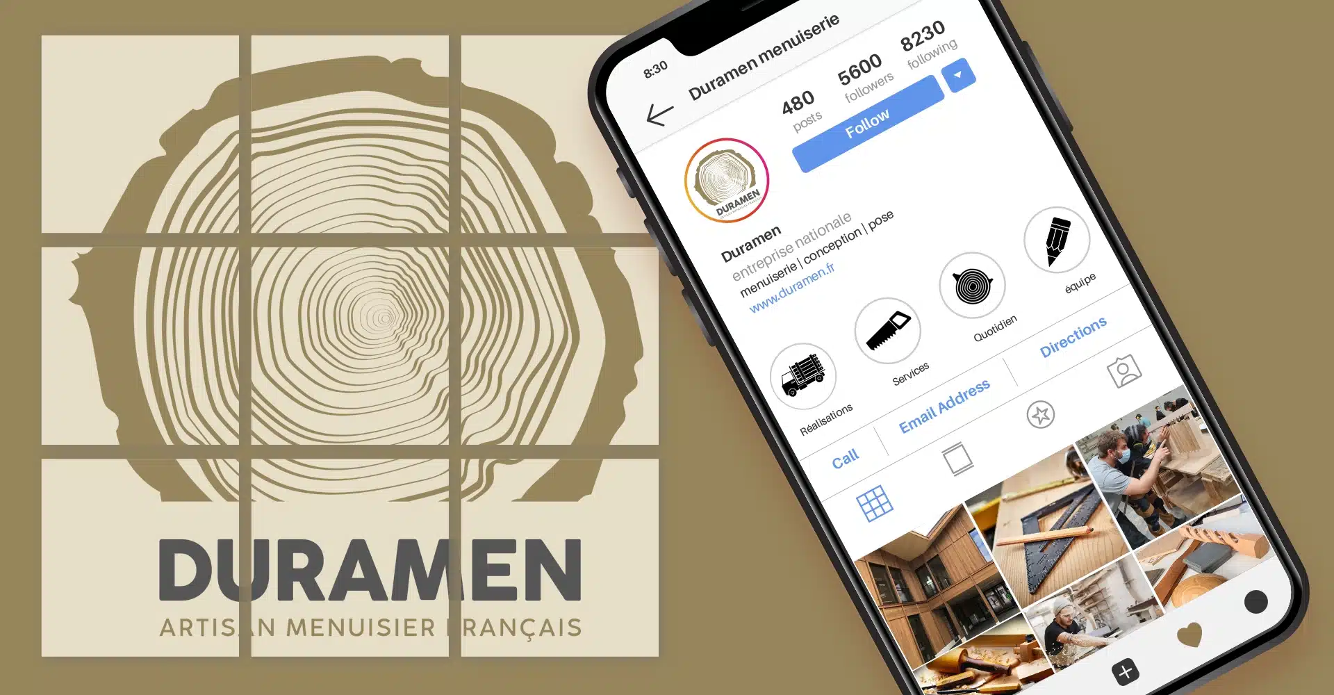 mon travail de graphiste m'emmene aussi à travailler avec les artisans de matériaux nobles, ici une menuiserie de luxe