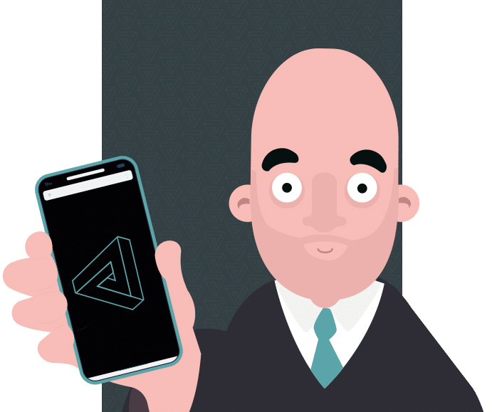 un des avatars en flat design créés pour la marque. Simple, épuré, efficace.